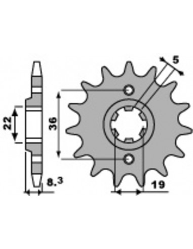 Pignon PBR acier standard 2502 - 520