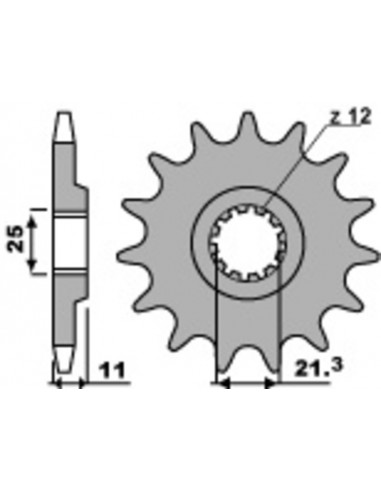 Pignon PBR acier standard 727 - 520