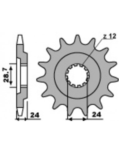 Pignon PBR acier standard 530 - 530