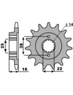 Pignon PBR acier standard 2222 - 525 2