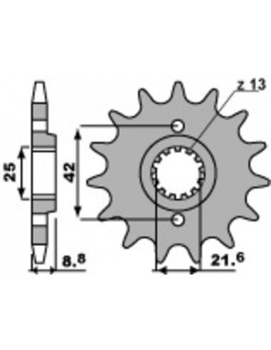 Pignon PBR acier standard 523 - 520