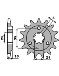 Pignon PBR acier standard 2069 - 525
