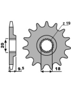 Pignon PBR acier standard 333 - 520