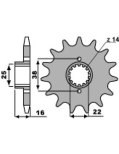 Pignon PBR acier standard 2050 - 525