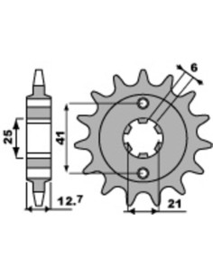Pignon PBR acier standard 288 - 530