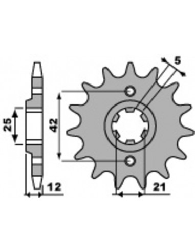 Pignon PBR acier standard 571 - 530