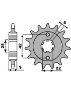 Pignon PBR acier standard 276 - 520