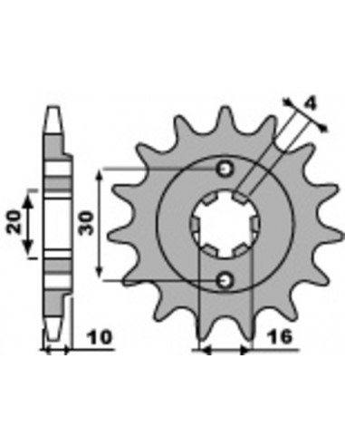 Pignon PBR acier standard 720 - 520