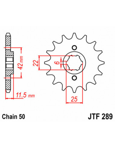 Pignon JT SPROCKETS acier standard 289 - 530