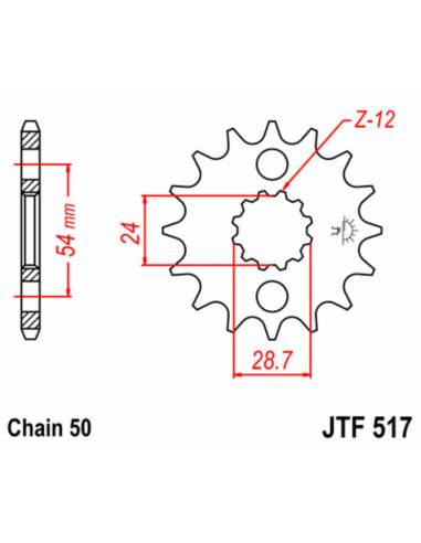 Pignon JT SPROCKETS acier standard 517 - 530
