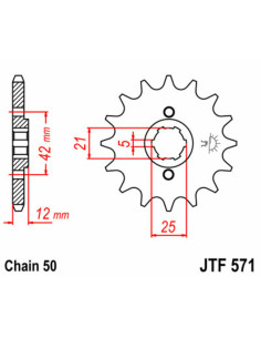 Pignon JT SPROCKETS acier standard 571 - 530 2