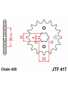 Pignon JT SPROCKETS acier standard 417 - 428 2