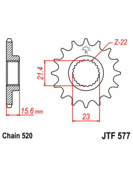 Pignon JT SPROCKETS acier standard 577 - 520