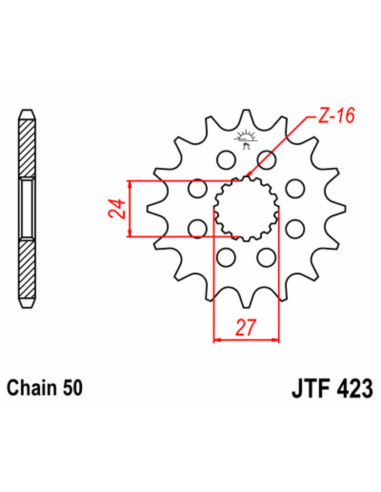 Pignon JT SPROCKETS acier standard 423 - 530
