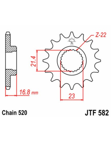 Pignon JT SPROCKETS acier standard 582 - 520