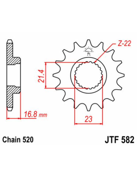 Pignon JT SPROCKETS acier standard 582 - 520