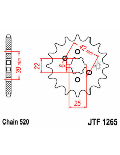 Pignon JT SPROCKETS acier standard 1265 - 520 2