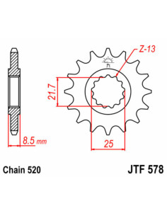 Pignon JT SPROCKETS acier standard 578 - 520 2