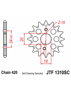 Pignon JT SPROCKETS acier anti-boue 1310 - 420 2