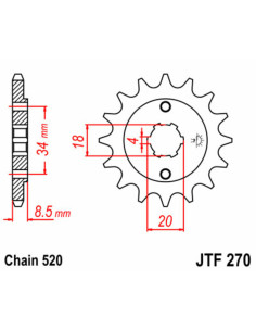 Pignon JT SPROCKETS acier standard 270 - 520 2
