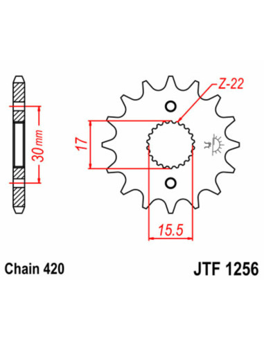 Pignon JT SPROCKETS acier standard 1256 - 420