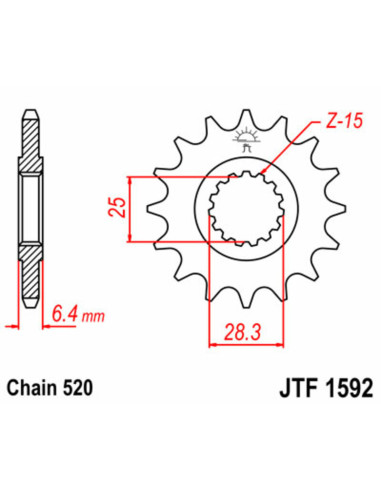 Pignon JT SPROCKETS acier standard 1592 - 520