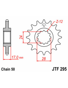 Pignon JT SPROCKETS acier standard 295 - 525 2