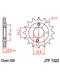 Pignon JT SPROCKETS acier standard 1322 - 520 2
