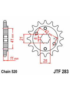 Pignon JT SPROCKETS acier standard 283 - 520 2