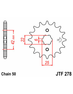 Pignon JT SPROCKETS acier standard 278 - 530 2