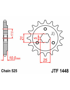 Pignon JT SPROCKETS acier standard 1448 - 525 2