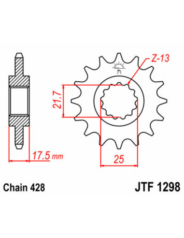 Pignon JT SPROCKETS acier standard 1298 - 520