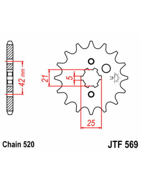 Pignon JT SPROCKETS acier standard 569 - 520