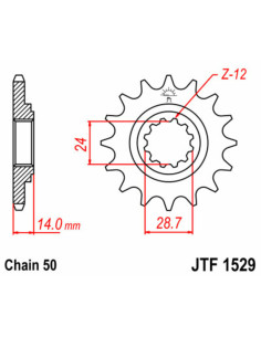 Pignon JT SPROCKETS acier standard 1529 - 525 2