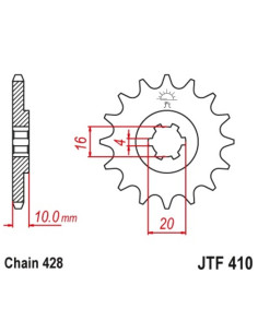 Pignon JT SPROCKETS acier standard 410 - 428 2