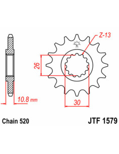 Pignon JT SPROCKETS acier standard 1579 - 520 2