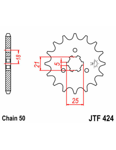 Pignon JT SPROCKETS acier standard 424 - 530