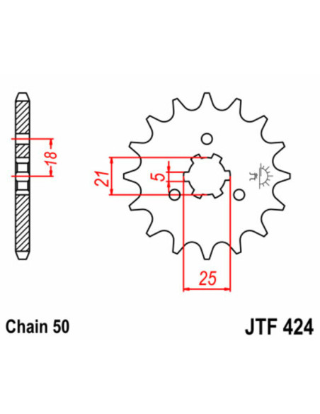 Pignon JT SPROCKETS acier standard 424 - 530