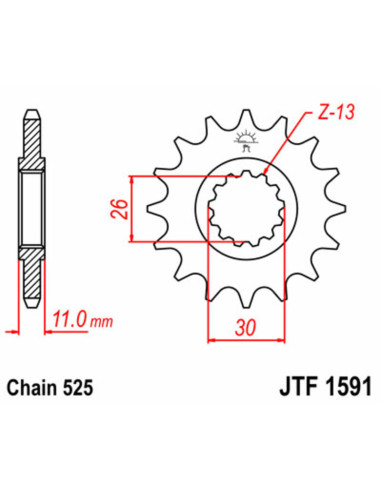 Pignon JT SPROCKETS acier standard 1591 - 525