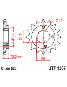 Pignon JT SPROCKETS acier standard 1307 - 520 2