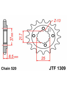 Pignon JT SPROCKETS acier standard 1309 - 520 2