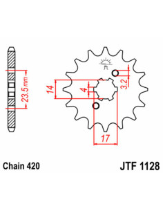 Pignon JT SPROCKETS acier standard 1128 - 420 2