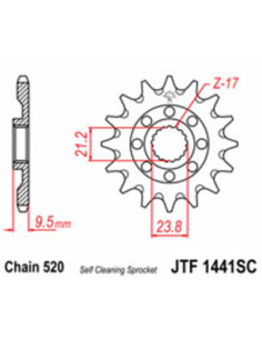 Pignon JT SPROCKETS acier anti-boue 1441 - 520 2