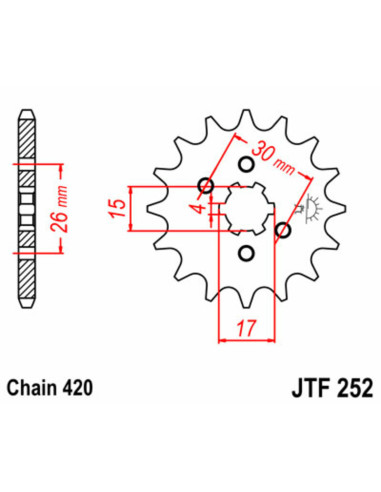 Pignon JT SPROCKETS acier standard 252 - 420