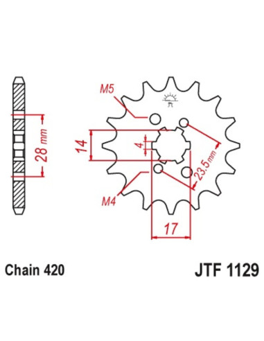 Pignon JT SPROCKETS acier standard 1129 - 420