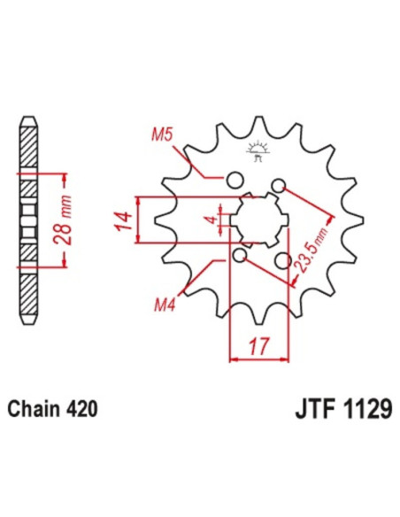 Pignon JT SPROCKETS acier standard 1129 - 420