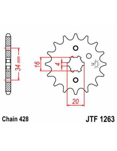 Pignon JT SPROCKETS acier standard 1263 - 428