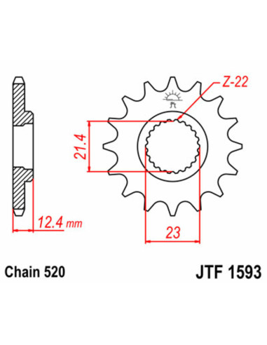 Pignon JT SPROCKETS acier standard 1593 - 520