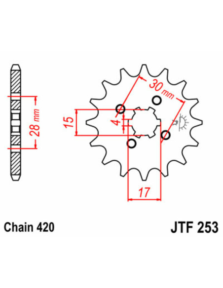 Pignon JT SPROCKETS acier standard 253 - 420