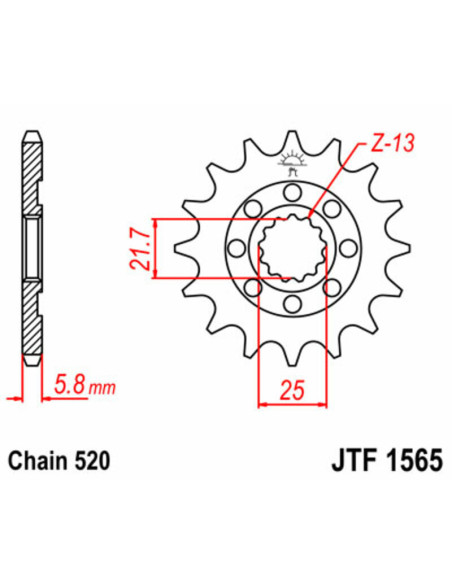 Pignon JT SPROCKETS acier standard 1565 - 520